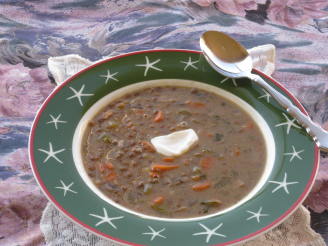 Creamy Vegetarian Lentil-Mushroom Soup