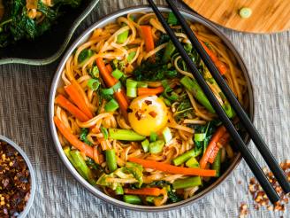 Buttery Veggie Lo Mein With Gochujang and Egg Yolks