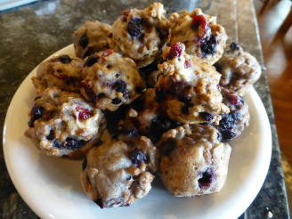 Low Fat Blueberry Cranberry Bran Muffins