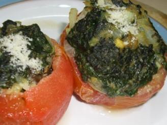 Baked Spinach-Topped Tomatoes