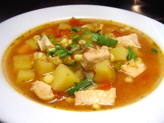 Southwestern Lemon Chicken Soup with Chilies