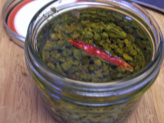 Olive Oil with Capers and Chili Peppers