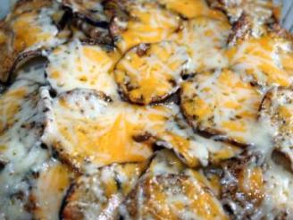 Baked Potato Slices With Two Cheeses