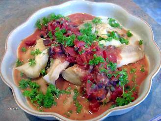 Fish Steaks with olives and capers