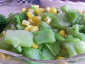 Steamed Broccoli and Corn with Marjoram