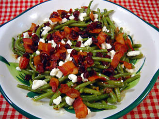 haricots verts with goat cheese and warm dressing