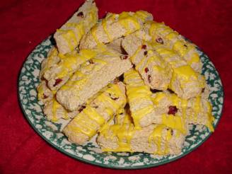 Lemon , Cranberry Biscotti With  a Hint of Cardamom