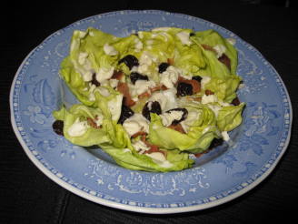 Butter Lettuce Salad With Bacon, Dried Cherries and Roquefort Vi