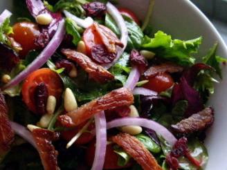 Garden Salad With Cranberries, Pine Nuts, and Bacon