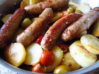 Italian Sausage and Potatoes with Vinegar Peppers