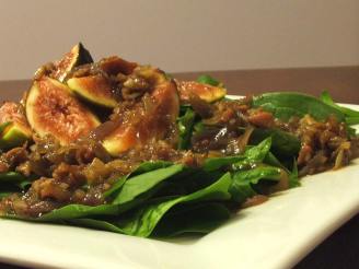Warm Spinach, Fig, and Prosciutto Salad with Honey Balsamic Vina