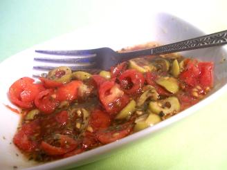 Smashed Tomato and Olive Salad