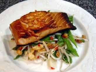 Soy Glazed Salmon With Crunchy Hot and Sour Salad