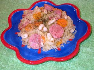 Kielbasa With Sauerkraut, Carrots, White Beans and Dill
