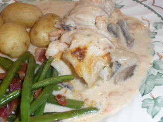 Poached Fish in Shrimp Sauce