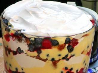 Cherry and Blueberry Trifle