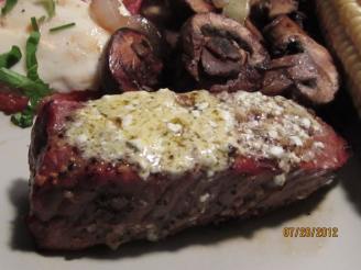 Savory Grilled Steak With Bleu Cheese Garlic Butter