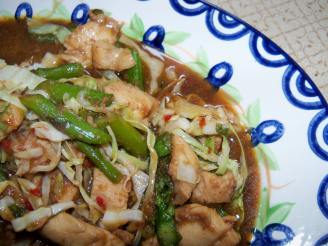 Chili Chicken Stir-fry With Asparagus and Bok Choy