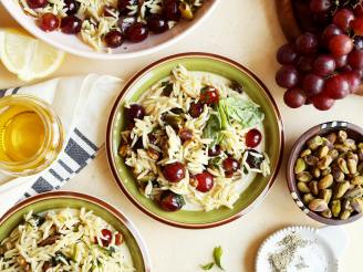 Orzo, Grape and Pistachio Salad