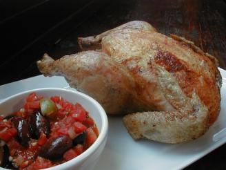 Roast Chicken With Tomato-Olive Sauce
