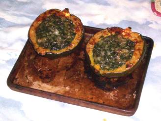 Roasted Acorn Squash With Spinach and Gruyere