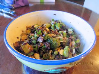 Black Rice and Broccoli With Almonds