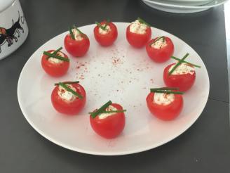 ROASTED GARLIC & GREEN ONION FILLED CHERRY TOMATOES