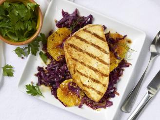 Pan-Roasted Turkey Cutlets With Red Cabbage and Oranges