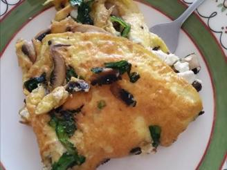 Spinach, Mushroom, Goat Cheese Omelet