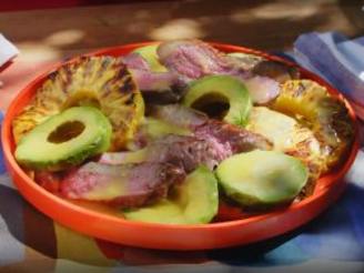 Grilled Steak, Pineapple and Avocado Salad
