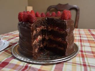 Decadent Quintuple Chocolate Raspberry Layer Cake