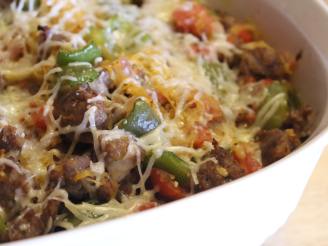 Spaghetti Squash Casserole With Sweet Sausage & Peppers