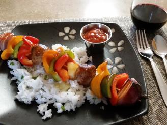 Sweet & Sour Meatball Kabobs With Pineapple