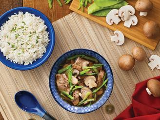 Asian Beef and Mushroom Soup With Rice