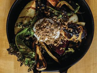 Grilled Root Vegetable Breakfast Hash With Crunchy Poached Egg