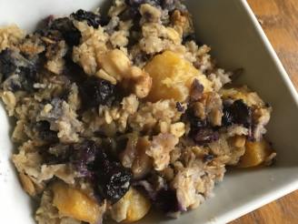 Baked Blueberry and Peach Oatmeal