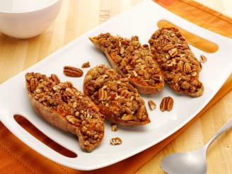 Twice Baked Sweet Potatoes With Pecans