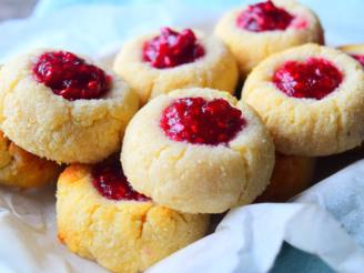 Raspberry & Coconut Thumbprint Cookies