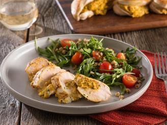 Chicken Breasts Stuffed With Goat Cheese and Pumpkin Walnut Pest