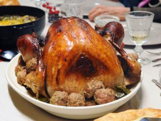 Roasted Turkey With Turkey Meatballs