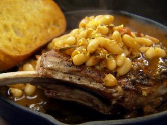 Veal Chops With Stewed Tomatoes and White Beans