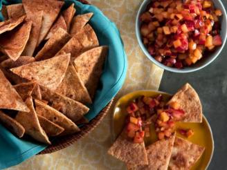Stone Fruit Salsa With Cinnamon Chips