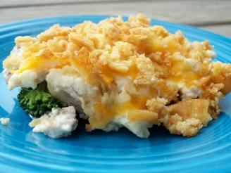 Layered Chicken Broccoli Casserole (No Canned Soup)