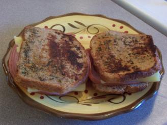 Toasted Ham and Cheese Sandwich With Herb Butter