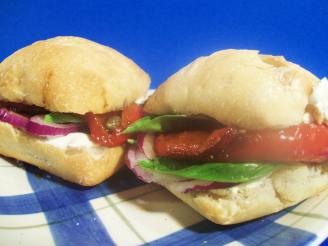 Barefoot Contessa's Roasted Pepper and Goat Cheese Sandwiches