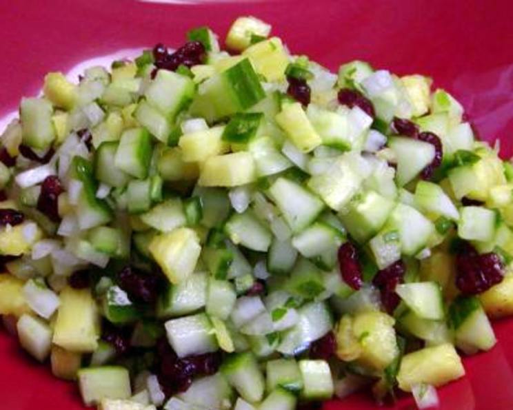 Cucumber Pineapple Salsa With Dried Cranberries Recipe