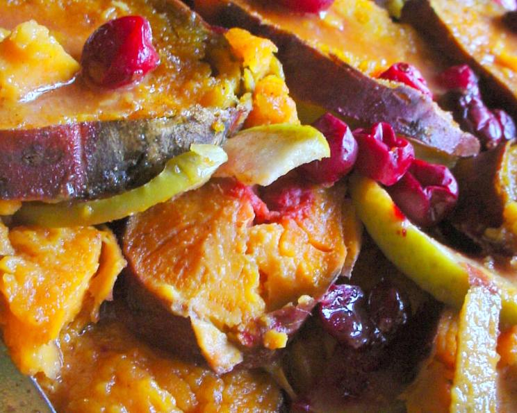 Maple Yams With Apples & Cranberries Recipe