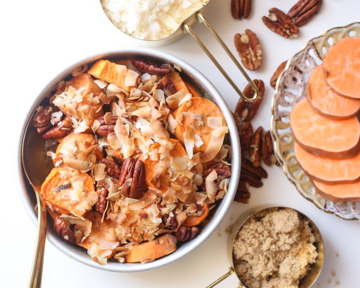 Slow Cooker Yams With Coconut and Pecans Recipe