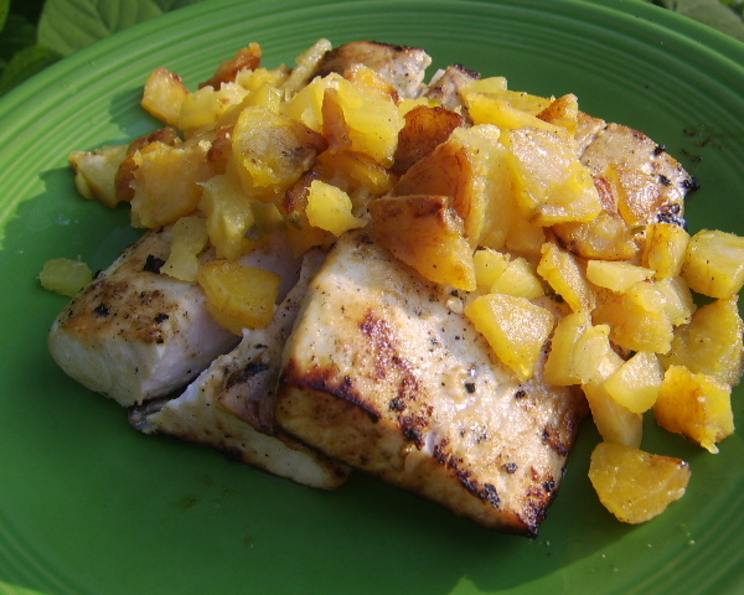 Grilled Swordfish With PineapplePlantain Chutney Recipe