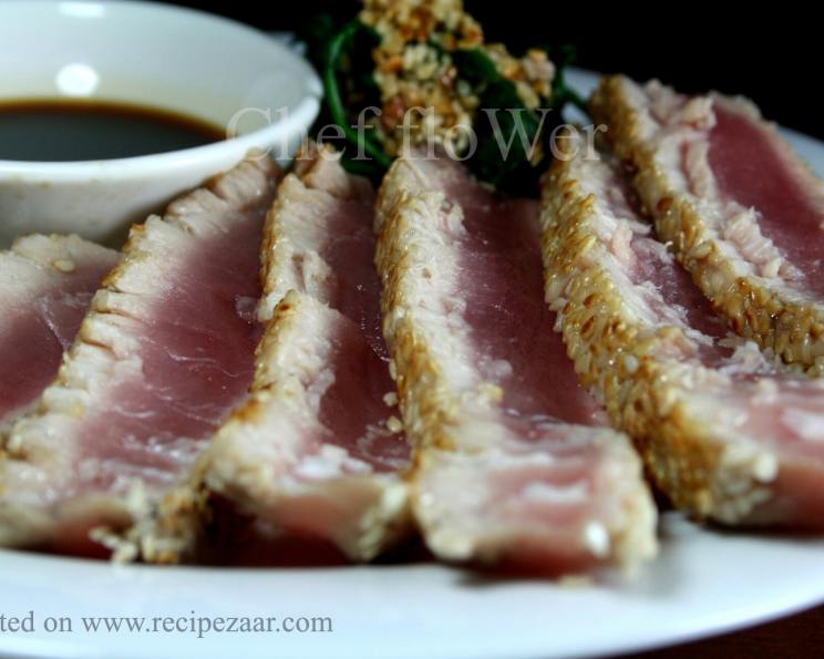 Sesame Crusted Tuna With Japanese Dipping Sauce Recipe